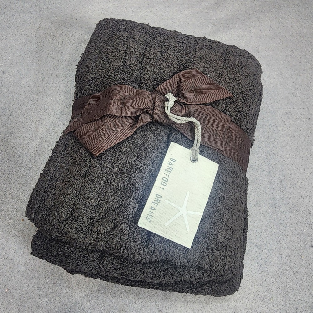 Barefoot Dreams CozyChic Cable Infinity Scarf Dark Brown BDWCC20563 OS NWT